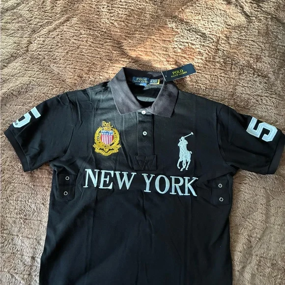 Polo by Ralph Lauren ブラックポロシャツ NEW YORK Ralph Lauren] 